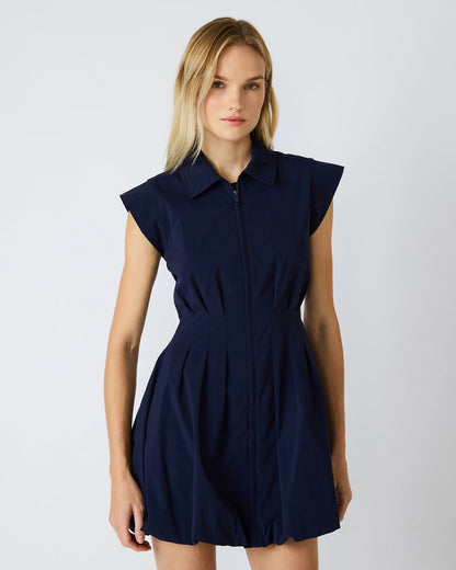 DYANNE Marine Women's Zip-Front Bubble-Hem Dress - Steve Madden