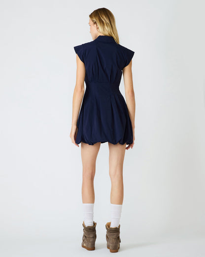 DYANNE Marine Women's Zip-Front Bubble-Hem Dress - Steve Madden