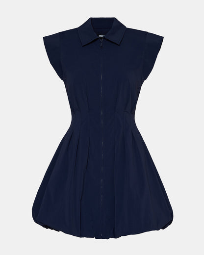 DYANNE Marine Women's Zip-Front Bubble-Hem Dress - Steve Madden