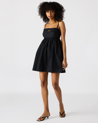 MEADOW Black Mini Cut-Out Flowy Dress - Steve Madden