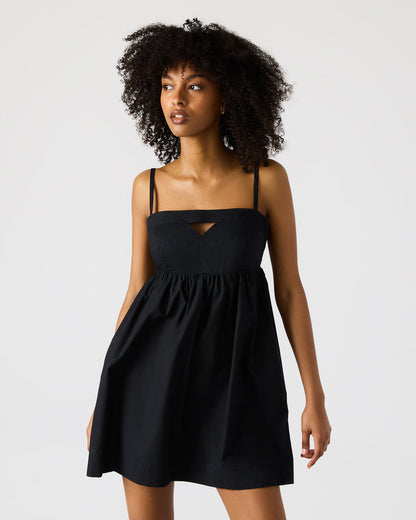 MEADOW Black Mini Cut-Out Flowy Dress - Steve Madden