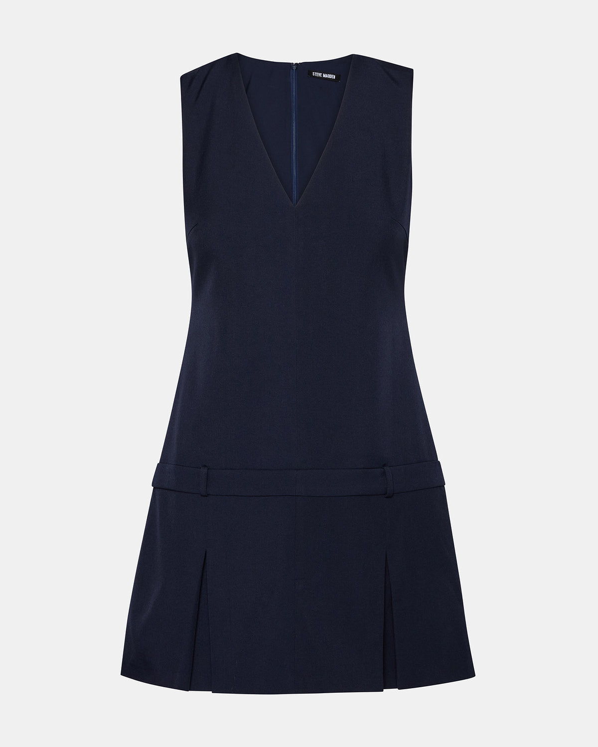 HENLEY Midnight Sleeveless V-neck Mini Pleated Women's Dress - Steve Madden