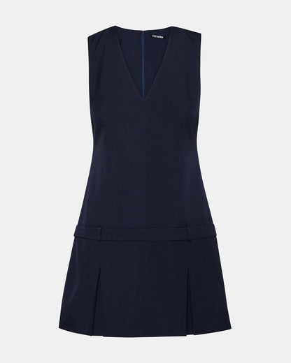 HENLEY Midnight Sleeveless V-neck Mini Pleated Women's Dress - Steve Madden