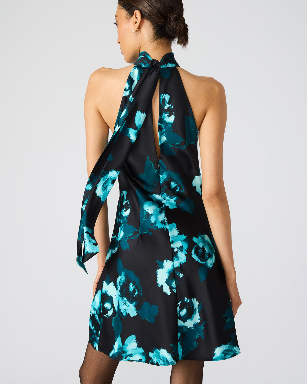 LARA Deco Rose Halter Mini Floral Print Women's Dress - Steve Madden