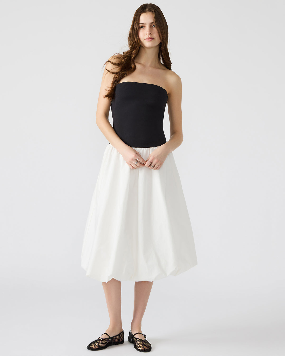OLIVER Dress Smoke Strapless Midi Bubble Dress | Women's Dresses - Steve Madden