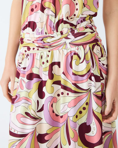 GALA Dress Petal Paisley Maxi Halter Neck Flowy Open-Back Women's Dress - Steve Madden
