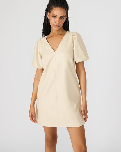 TILLY Bone Short-Sleeved Faux Leather Women's Dress - Steve Madden