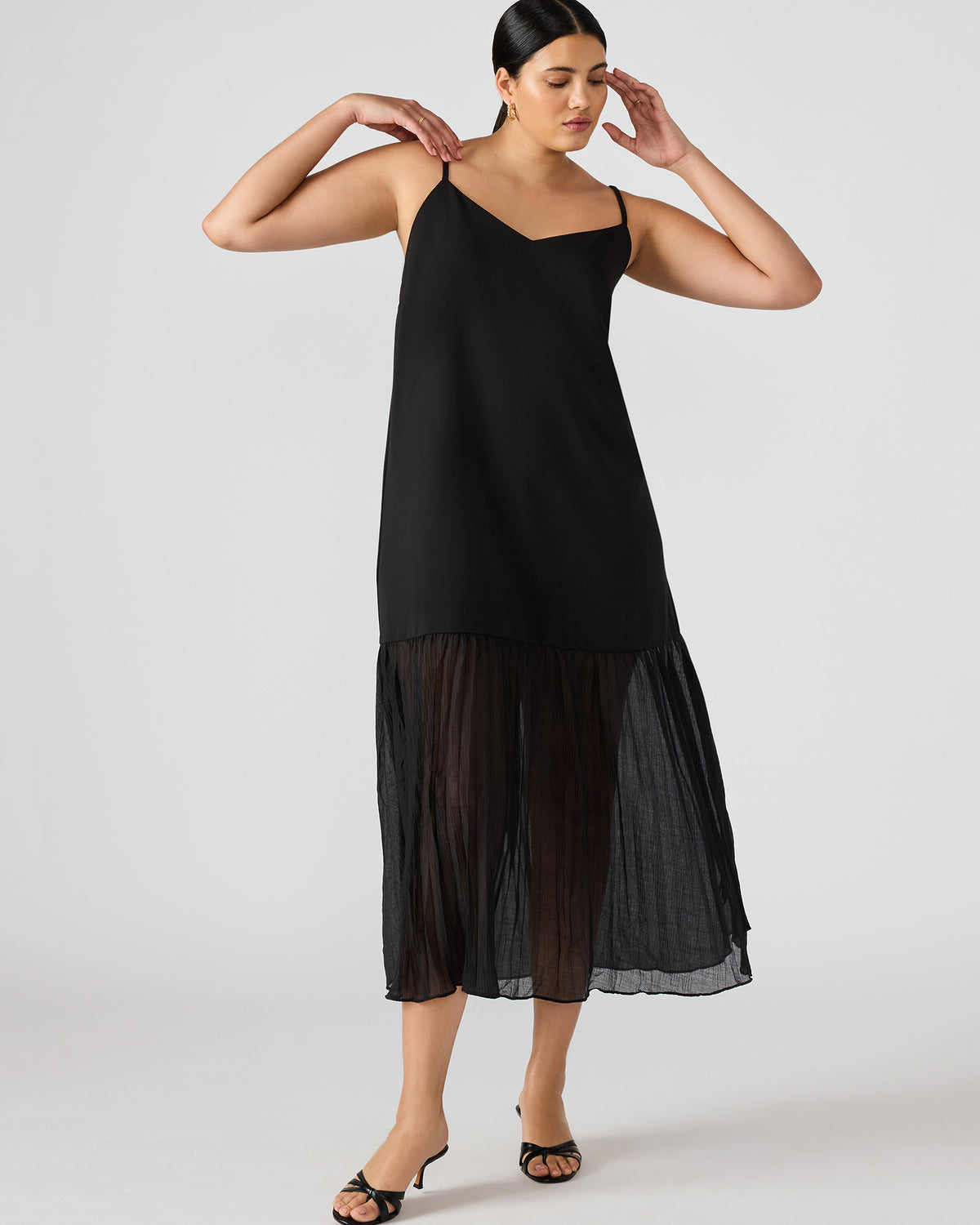 EMBER Black Flowy Sheer Maxi Women's Dress - Steve Madden