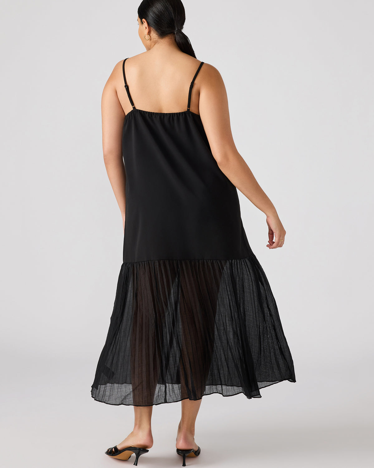 EMBER Black Flowy Sheer Maxi Women's Dress - Steve Madden