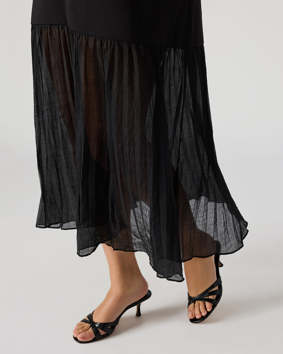 EMBER Black Flowy Sheer Maxi Women's Dress - Steve Madden