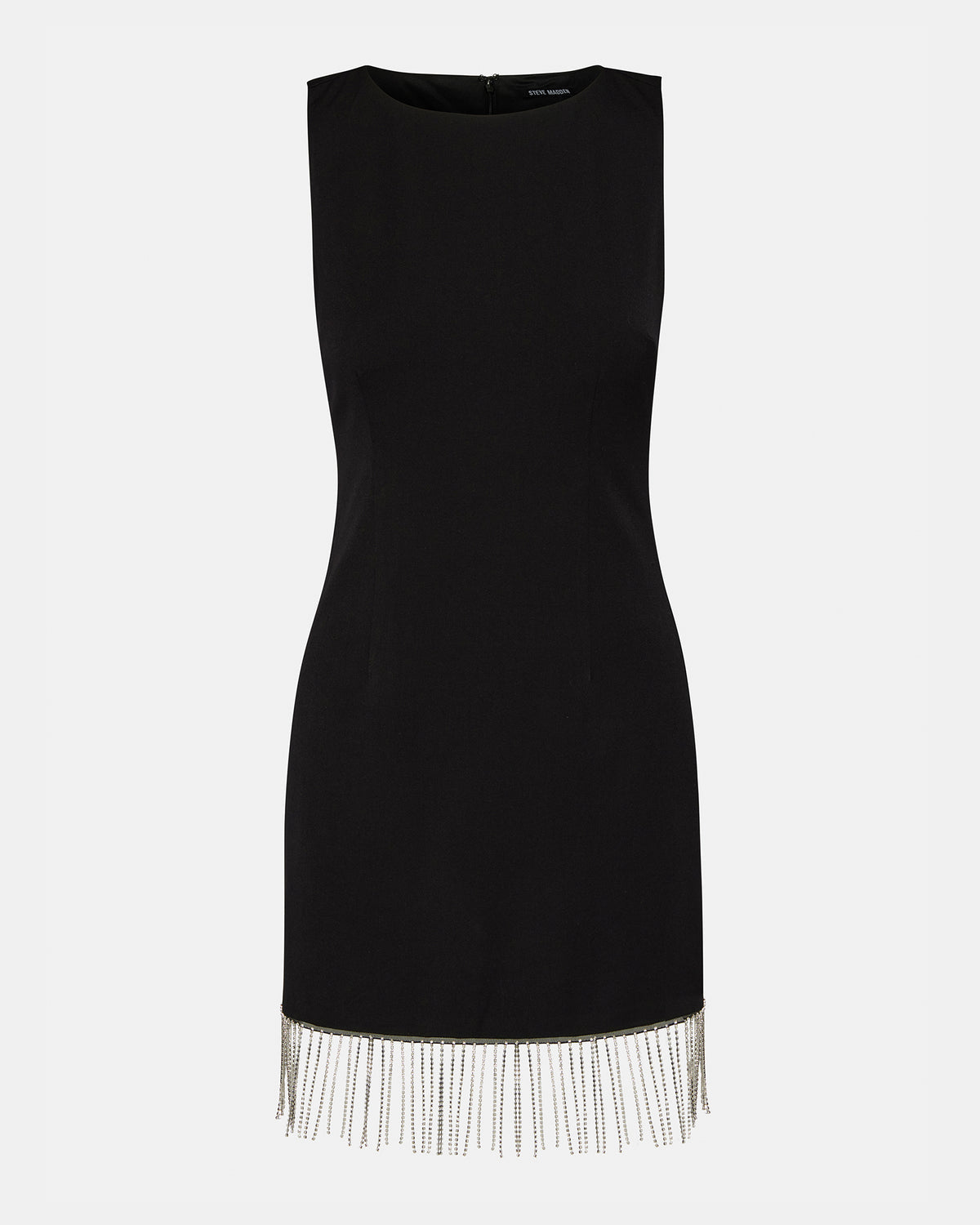 ELENORA Dress Black | Women's Sleeveless Bodycon Rhinestone Fringe Dress - Steve Madden