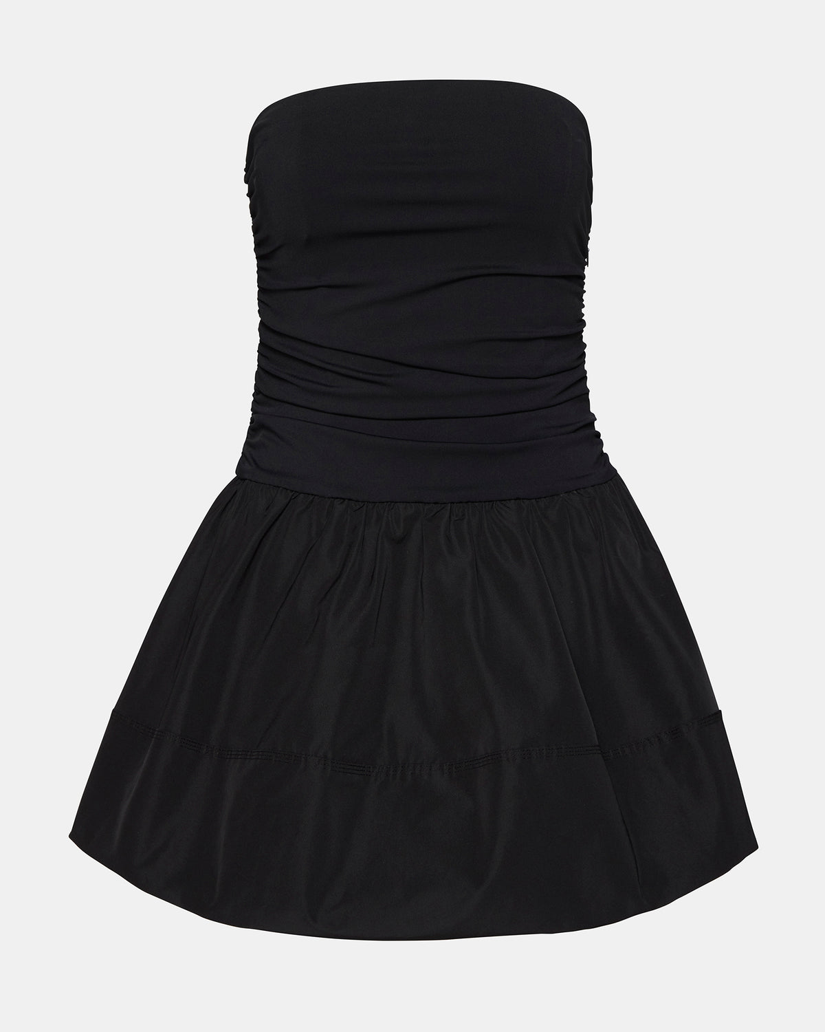 AMARI Dress Black | Women's Strapless Mini Bubble-Hem Dress - Steve Madden