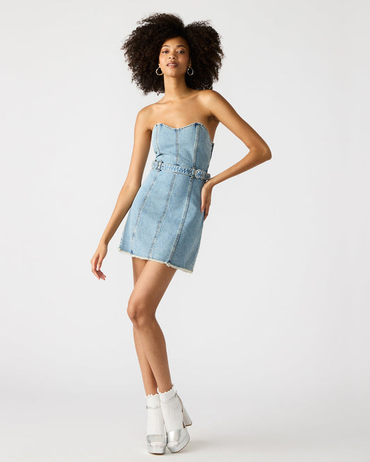MATILDA Strapless Denim Mini Women's Dress - Steve Madden