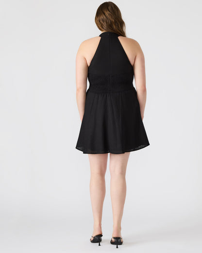 KOSTA Black Women's Mini Halter Cross-Neck Dress - Steve Madden