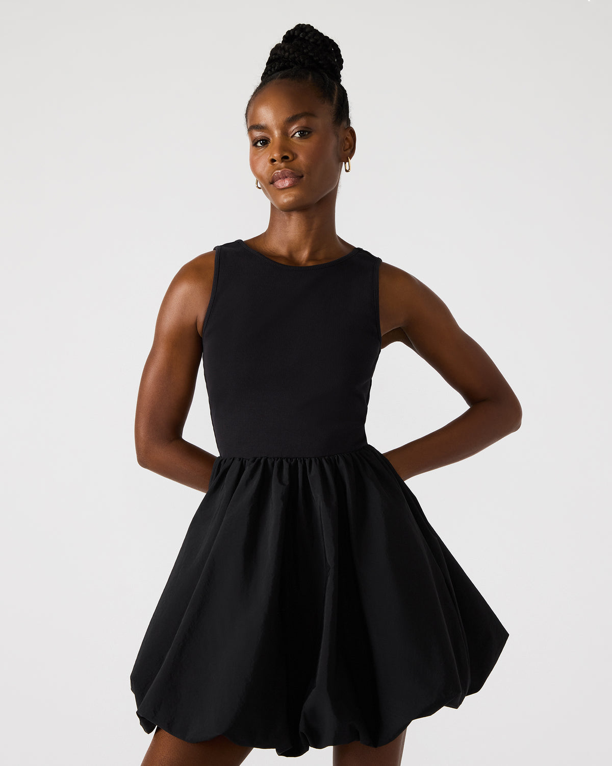 PALERMO Black Women's Mini Bubble-Hem Dress - Steve Madden