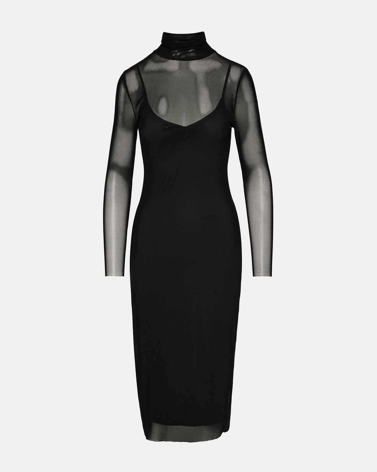 VIVIENNE Black Women's Mock Neck Midi Dress - Steve Madden