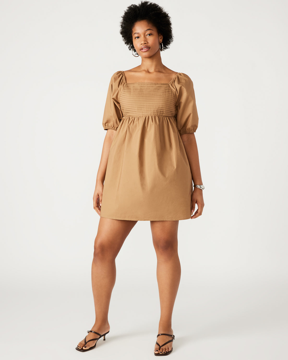 INARA Dress Beige | Women's Puff Sleeve Mini Dress - Steve Madden