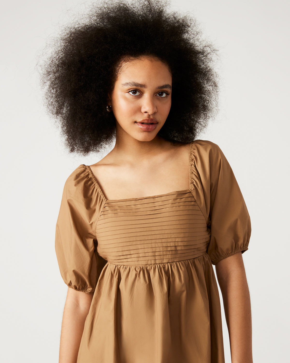INARA Dress Beige | Women's Puff Sleeve Mini Dress - Steve Madden