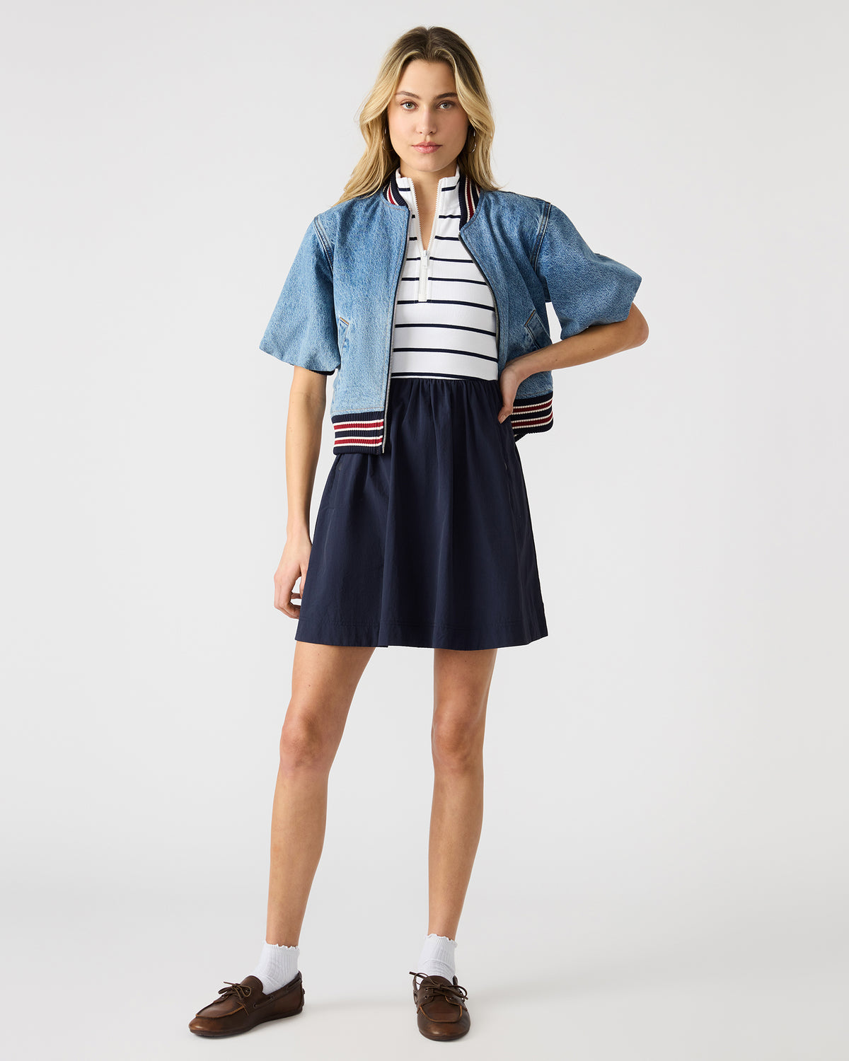 LYON Navy Women's Collared Sleeveless Flowy Dress - Steve Madden