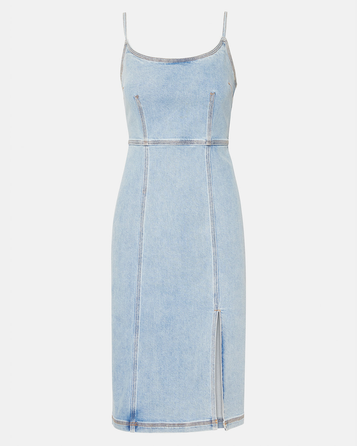 GISELLE Denim Midi Women's Dress with Slit - Steve Madden