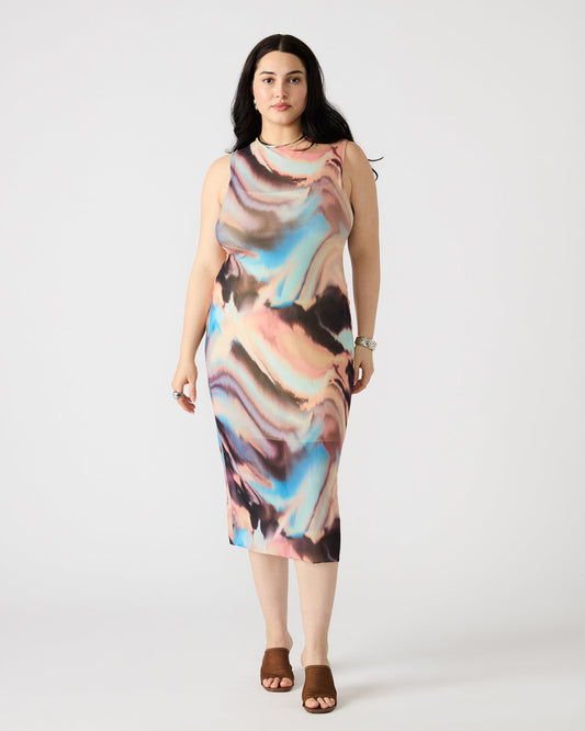 SIDRA Multi Women's Sleeveless Tie-Dye Midi Dress - Steve Madden