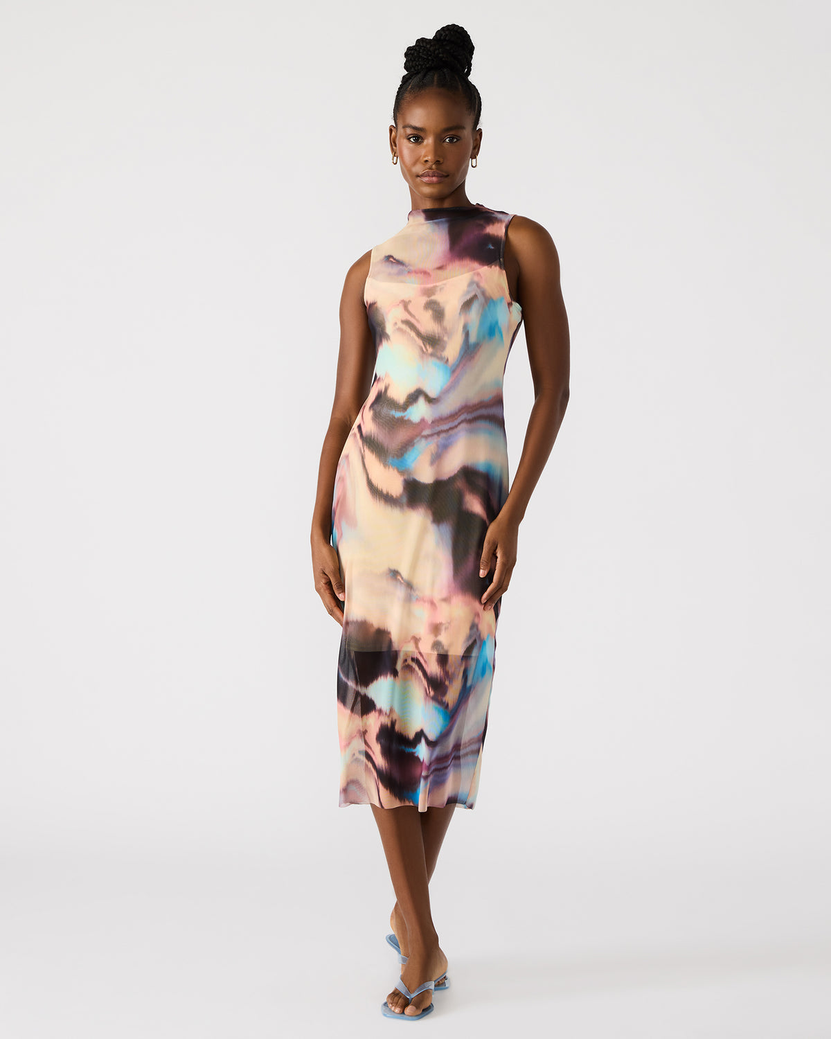 SIDRA Multi Women's Sleeveless Tie-Dye Midi Dress - Steve Madden