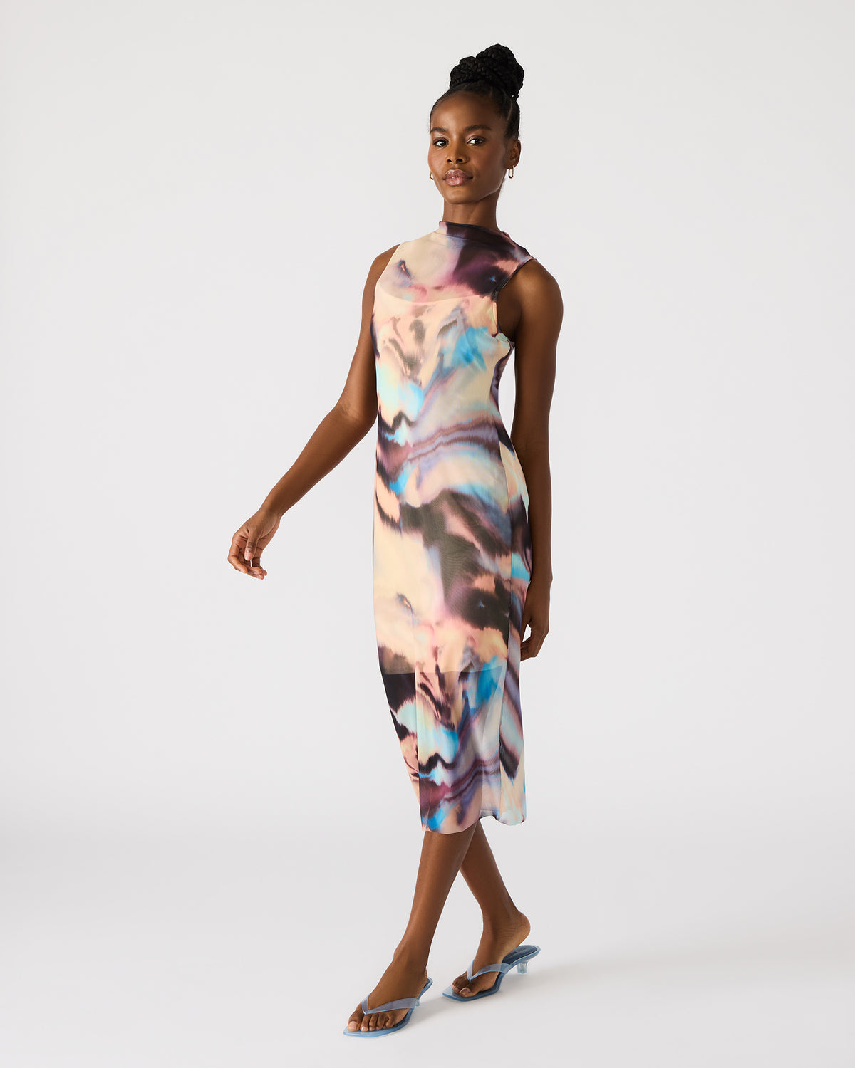 SIDRA Multi Women's Sleeveless Tie-Dye Midi Dress - Steve Madden