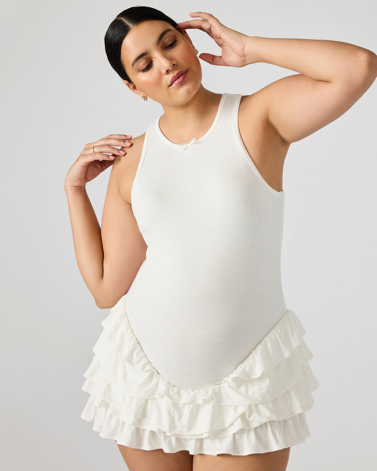CLEA White Ruffled Mini Women's Dress - Steve Madden