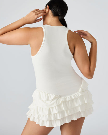 CLEA White Ruffled Mini Women's Dress - Steve Madden