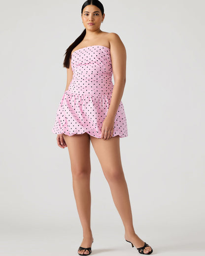 GIGI Pink Women's Strapless Mini Bubble-Hem Dress - Steve Madden