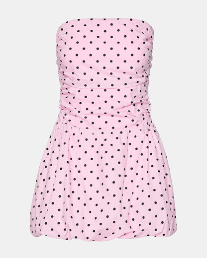 GIGI Pink Women's Strapless Mini Bubble-Hem Dress - Steve Madden