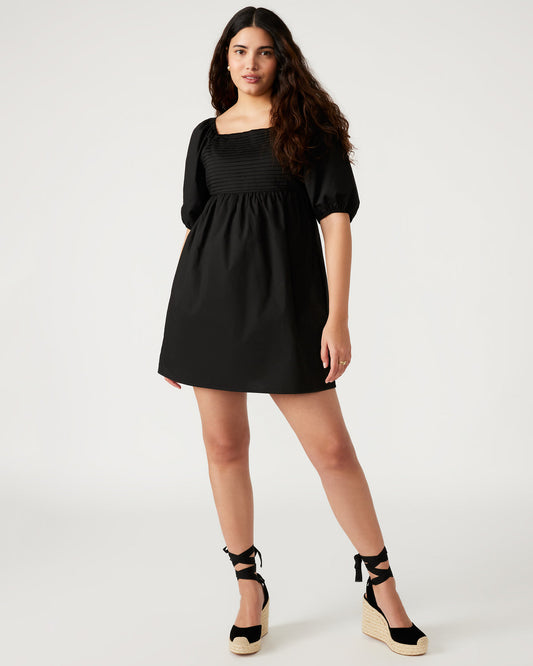 INARA Dress Black | Women's Puff Sleeve Mini Dress - Steve Madden