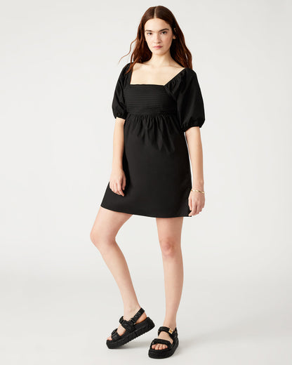 INARA Dress Black | Women's Puff Sleeve Mini Dress - Steve Madden