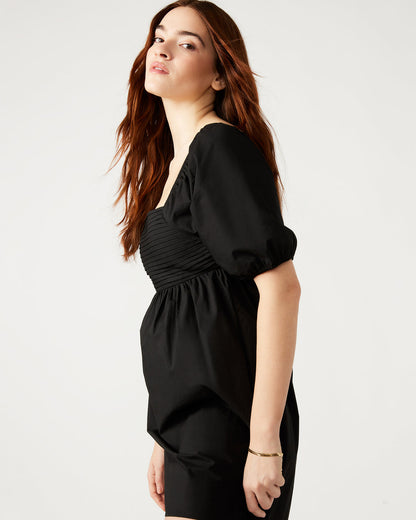 INARA Dress Black | Women's Puff Sleeve Mini Dress - Steve Madden