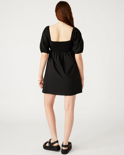 INARA Dress Black | Women's Puff Sleeve Mini Dress - Steve Madden