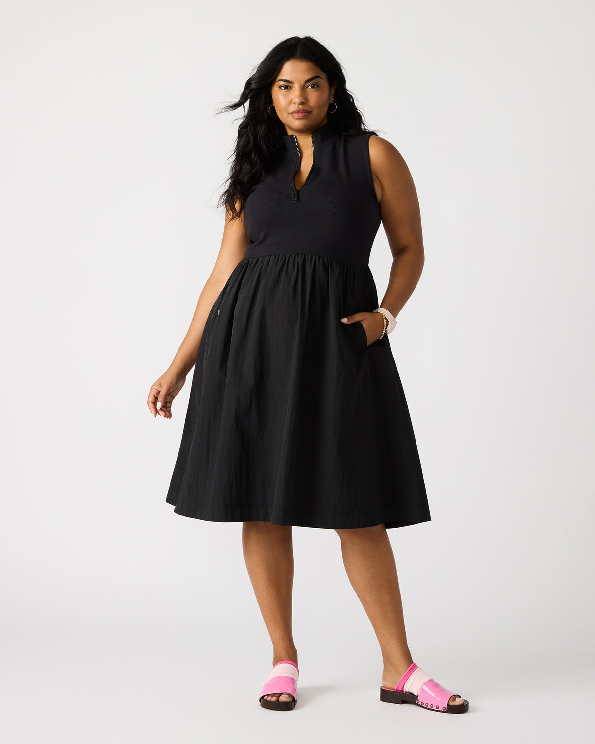 BERLIN White Women's Mock Neck Midi Dress - Steve Madden
