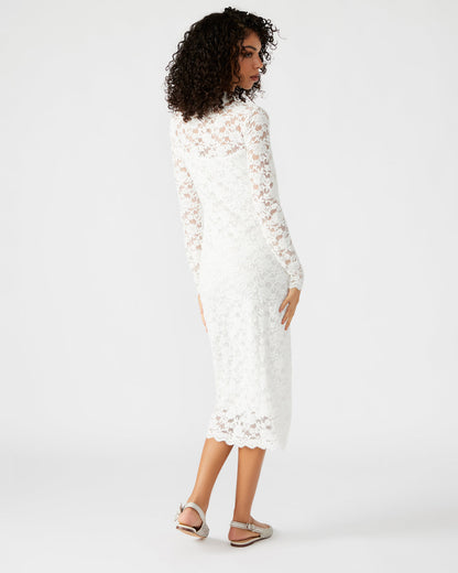 VIVIENNE Ivory Lace Women's Mock Neck Midi Dress - Steve Madden