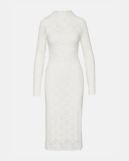 VIVIENNE Ivory Lace Women's Mock Neck Midi Dress - Steve Madden
