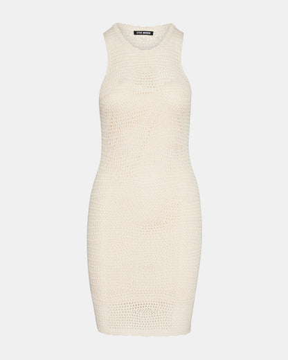 RONNIE Dress Beige | Women's Mini Crochet Sweater Dress - Steve Madden