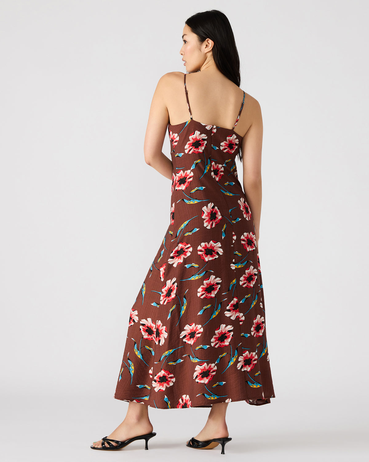 MONROE Brown Floral Print Flowy Maxi Dress - Steve Madden