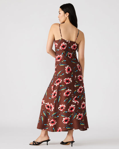 MONROE Brown Floral Print Flowy Maxi Dress - Steve Madden