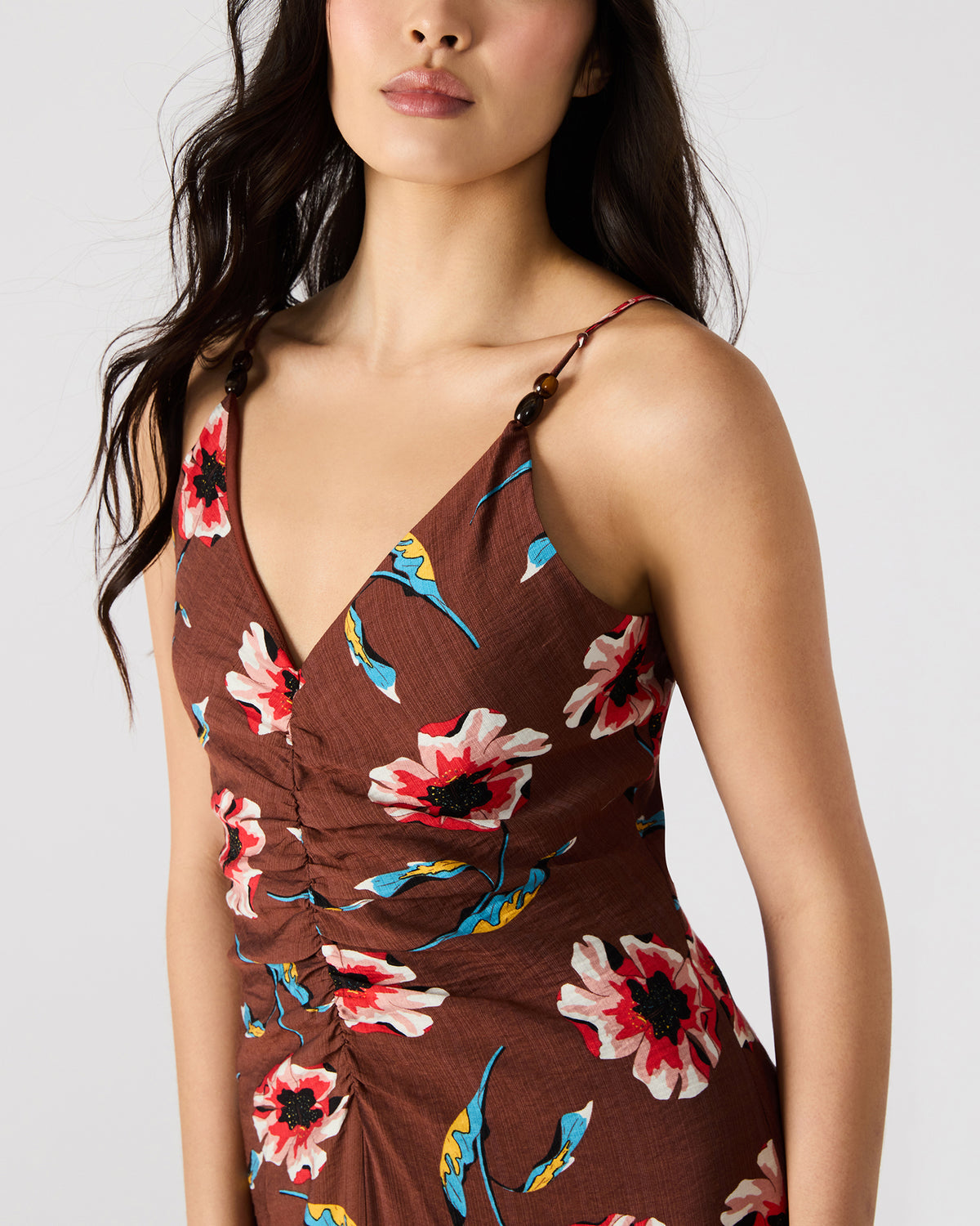 MONROE Brown Floral Print Flowy Maxi Dress - Steve Madden