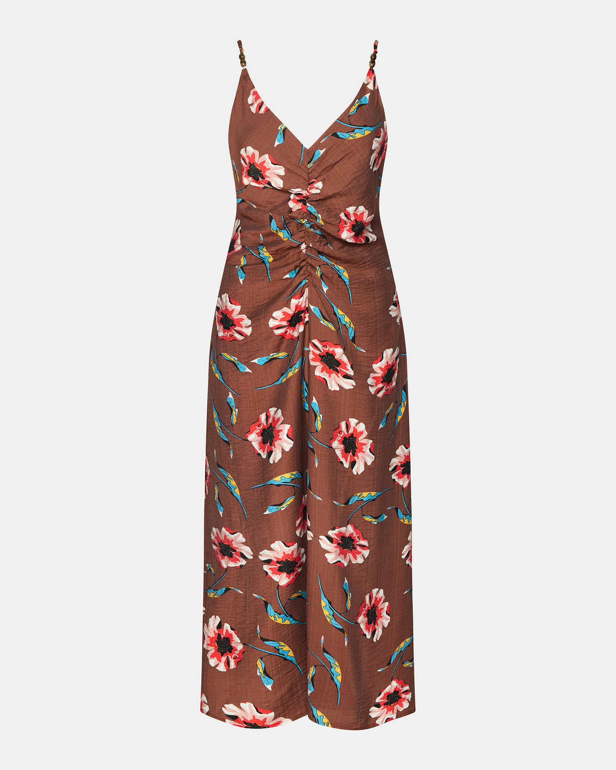 MONROE Brown Floral Print Flowy Maxi Dress - Steve Madden