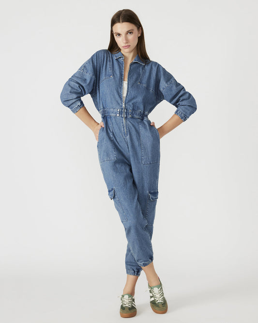 TRISTA Denim Women's Long-Sleeved Jumpsuit - Steve Madden