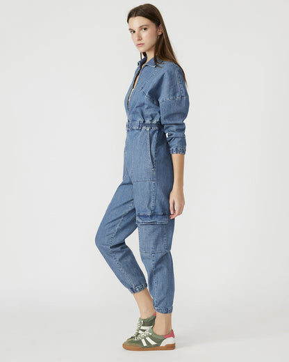 TRISTA Denim Women's Long-Sleeved Jumpsuit - Steve Madden