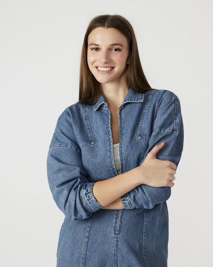 TRISTA Denim Women's Long-Sleeved Jumpsuit - Steve Madden