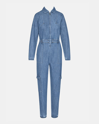 TRISTA Denim Women's Long-Sleeved Jumpsuit - Steve Madden