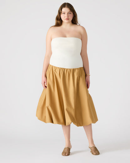 OLIVER Taupe Women's Strapless Midi Bubble Dress - Steve Madden