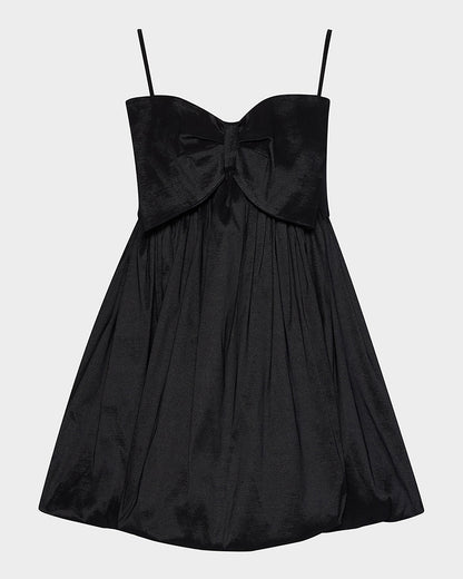 TOPANGA Dress Black | Women's Bow Front Bubble Dress - Steve Madden