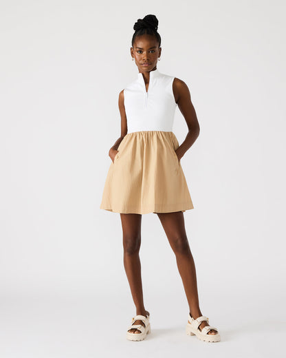 LYON Taupe Women's Collared Sleeveless Flowy Dress - Steve Madden